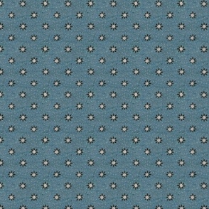 19th century floral and dots, slate blue
