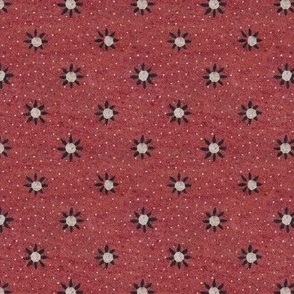 19th century floral and dots, burgundy
