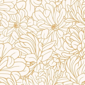 Magnolia Flowers In Bloom - Cream and Pale Yellow - Jumbo Scale
