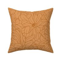 Magnolia Flowers In Bloom - Golden Brown - Jumbo Scale