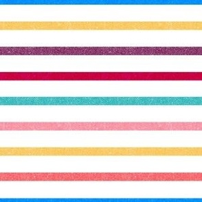 Textured Rainbow Colorful Thin Stripes SS