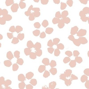 Sakura floral Pale Dogwood pink on white - Large