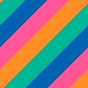 Diagonal Cabana Stripes in Summer '93 Rainbow