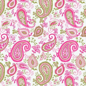 So Groovy, a 1970s Paisley in pink and green