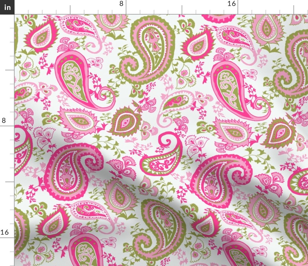 So Groovy, a 1970s Paisley in pink and green