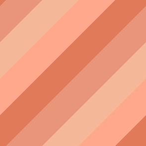 Diagonal Cabana Stripes in Peachy Keen Rainbow