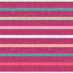 Textured Magenta Essence Colorful Thin Stripes SS