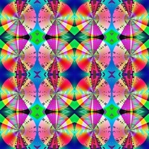 Michiko - colorful happy fun ornamental fabric art design pattern