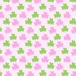 Green and Pink on Pink Shamrocks