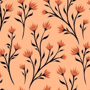 Little Wildflowers - Peach Orange - LARGE