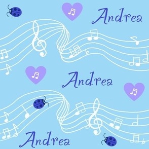 Andrea name on blue large scale