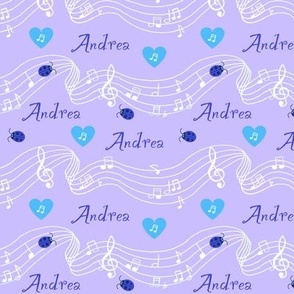 Andrea name on lilac 
