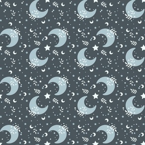 Boho Moons (Storm Palette) - Storm - Standard 6x6 Inch