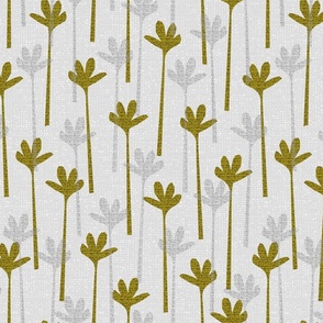 cut paper grasses- olive-gold