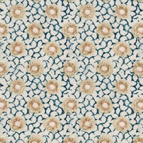 19th century, floral with blue curves