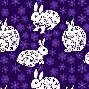Porcelain Rabbits Eggplant and Purple