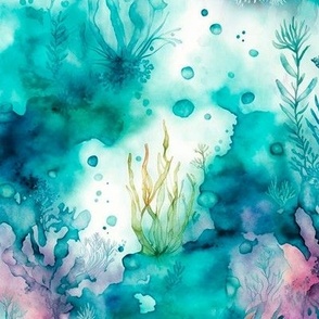 soft watercolor underwater