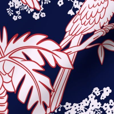 Parrot Jungle in Navy, White, and Red