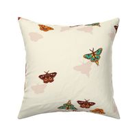 Moth/Butterfly Scattered - Cream - Jumbo Size