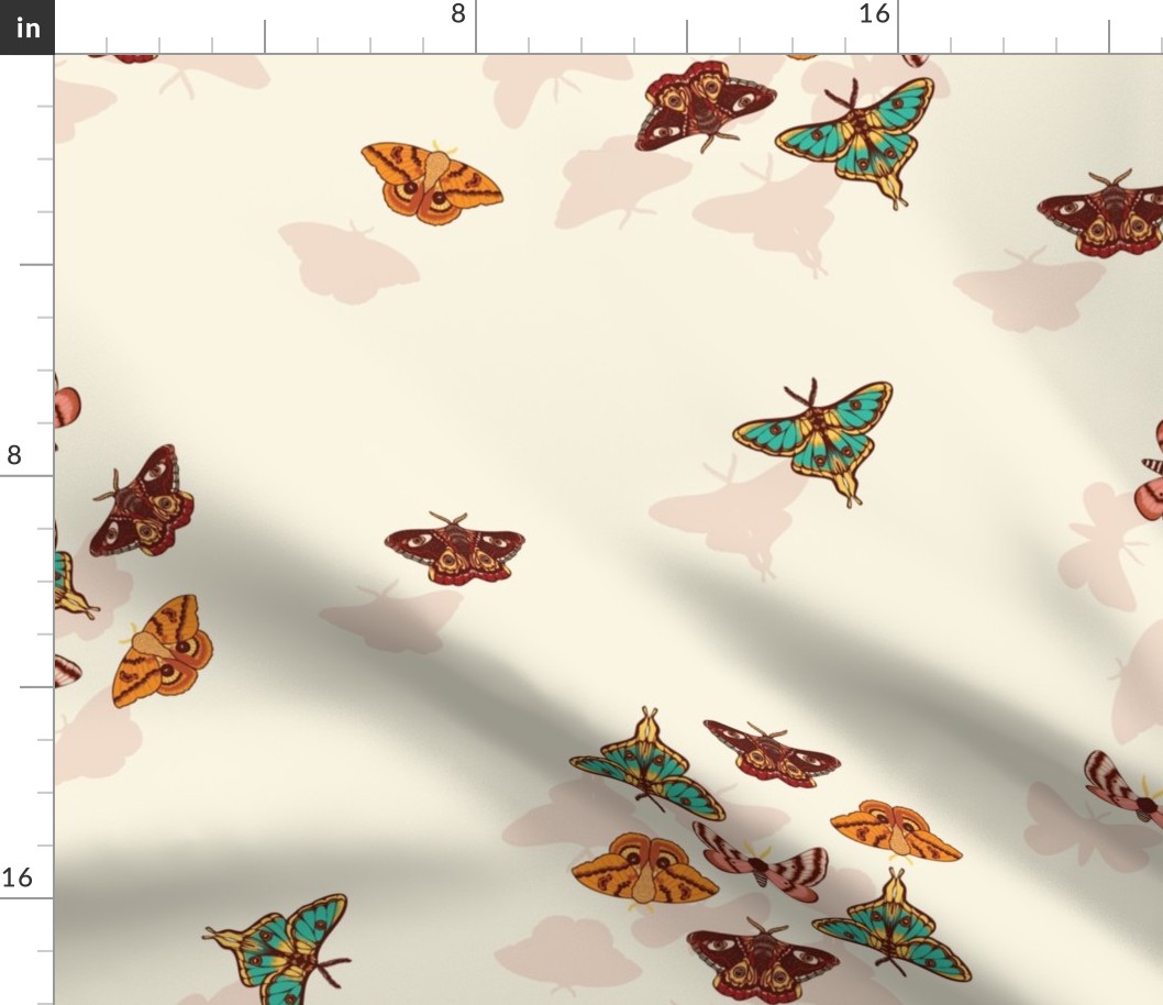 Moth/Butterfly Scattered - Cream - Jumbo Size