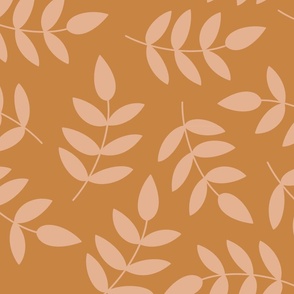 Botanical Leaves - Caramel - Jumbo 19x19 Inch