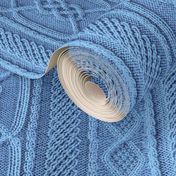 Cornflower Blue Faux Cable Knit Sweater