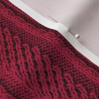 Viva Magenta Faux Cable Knit Sweater