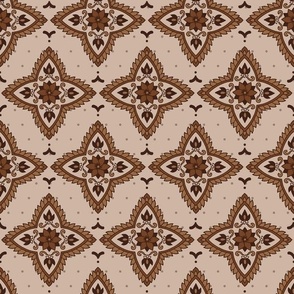  Oriental ornament in earthy natural shades.