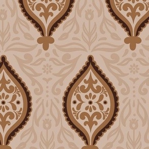 Oriental ornament in earthy shades.  Large scale.