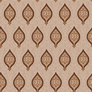 Oriental ornament in earthy shades.  Reduced scale.