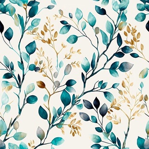 gold and teal branches