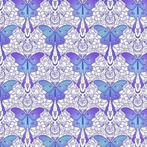 Luna Moths Ombre Blue Purple extra-small scale