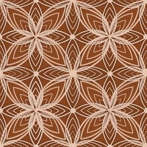  Geometric flowers in earth color