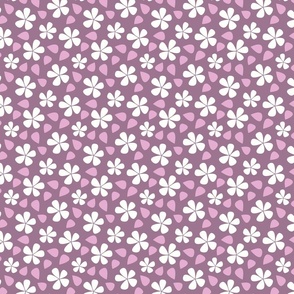 Flowers in White on Purple (Small)