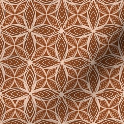 Geometric flowers in earth color