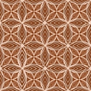 Geometric flowers in earth color