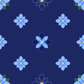 Flowers on blue