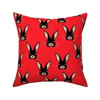 Happy Chinese new year 2023 - year of the rabbit golden black on red