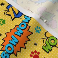 Medium Scale Dog Expression Comic Bubbles on Yellow