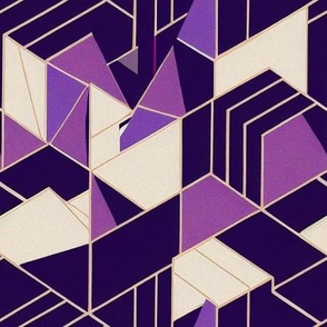 3D lavender interlacing cubism pattern