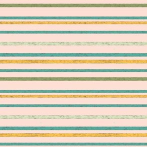 Blue Turquoise Yellow Stripes on Pink Background
