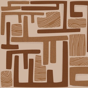 Abstract Minimalist Doodle Pattern Sand L
