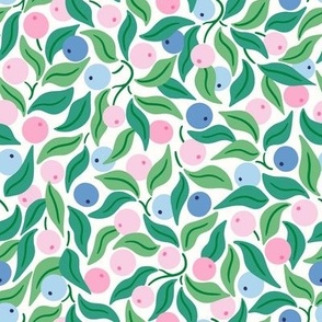 ditsy berries/blue pink green 