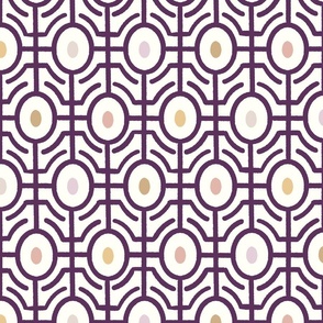 geometric ovals/plum