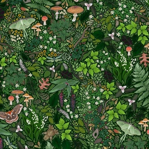 Forest Foray // green background // large scale