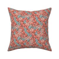 Tulips field in Coral red Small scale