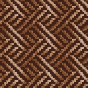 Basket weave in brown earth tones Small scale