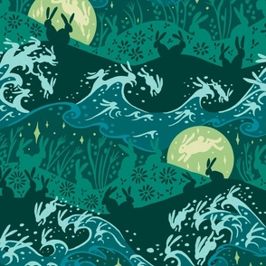 Night of the Rabbits // greens // large scale