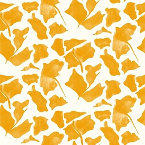 Mustard yellow watercolor butterflies - medium scale