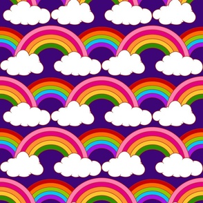 Large Scale Bright Rainbows on Purple